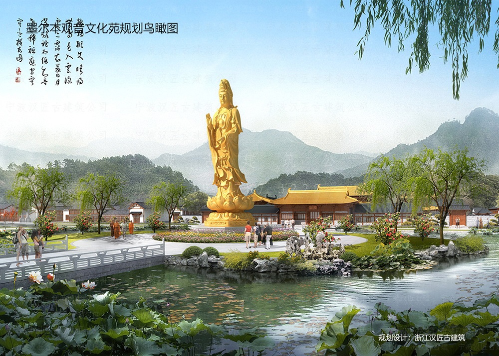三门古建筑设计，三门寺庙规划设计与工程施工一体化