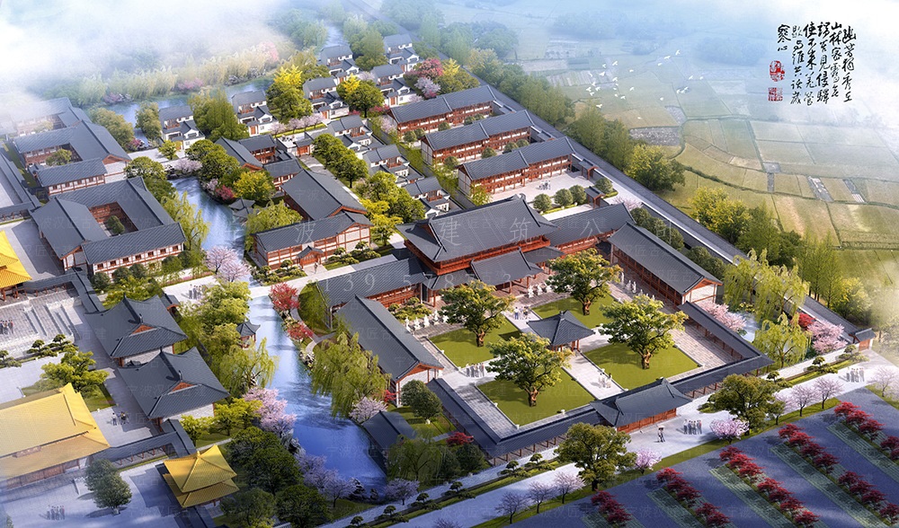 天台古建筑设计，天台宗教建筑规划设计施工全案