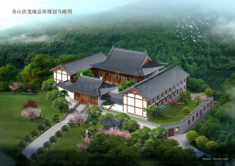 仙居仿古建筑规划设计，寺院总体规划与施工装修