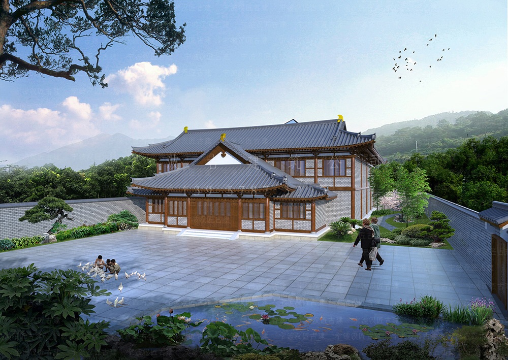 三门古建筑设计，三门寺院装修设计与施工落地