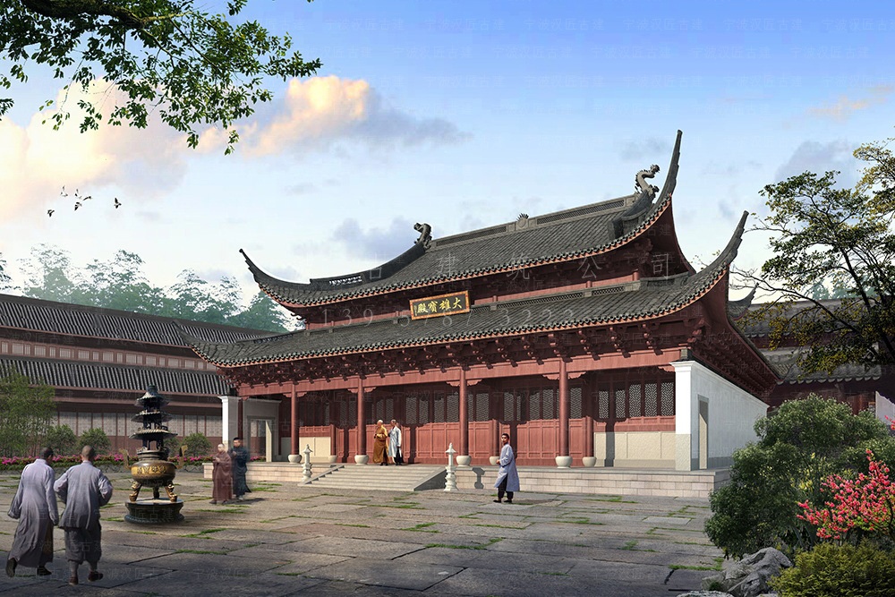 天台古建筑设计，天台寺院总体规划与施工装修服务